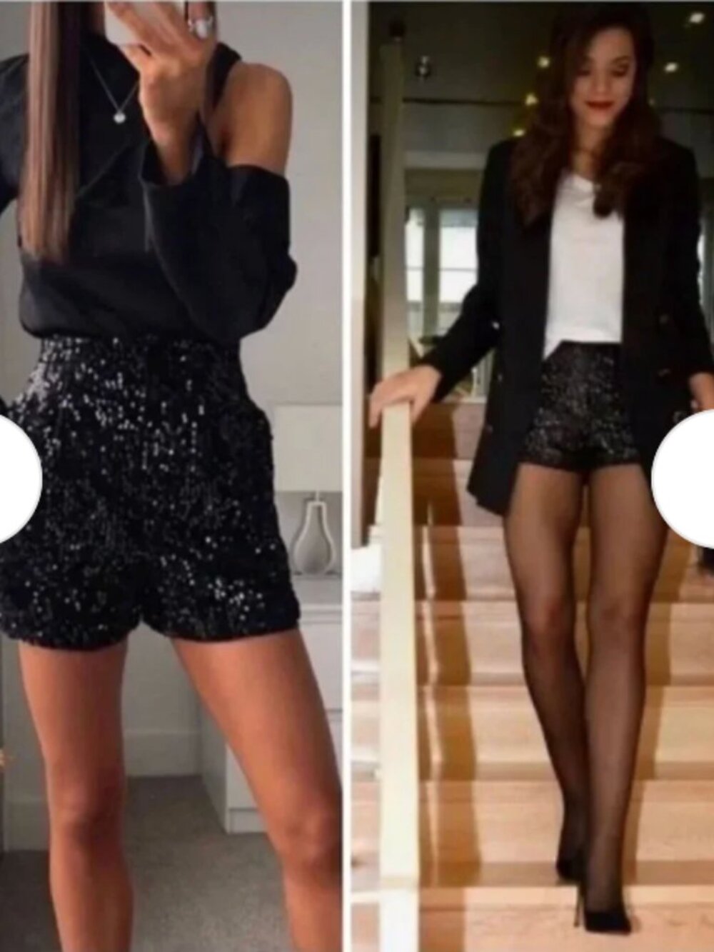 NWT Zara Black Sequin Shorts - sz L